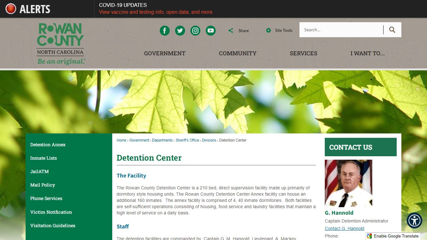 Detention Center | Rowan County