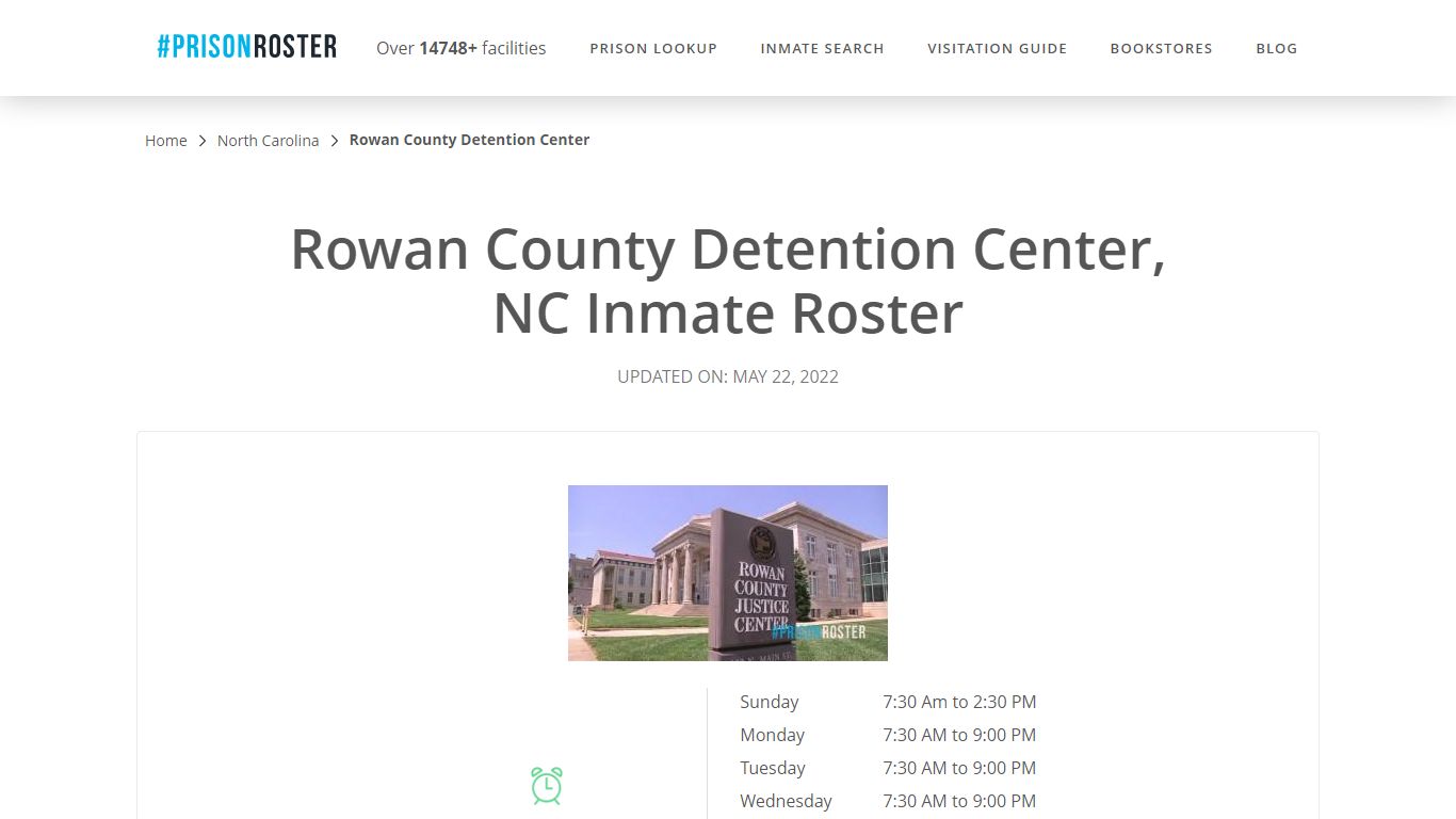 Rowan County Detention Center, NC Inmate Roster